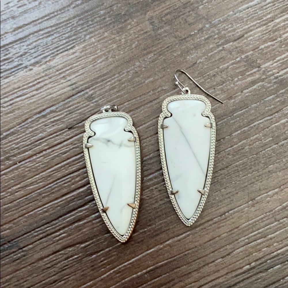 White marble Kendra Scott Skylar Earrings